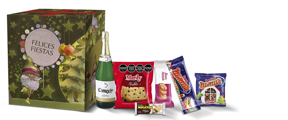 Caja Navideña Amarilla para regalo empresarial